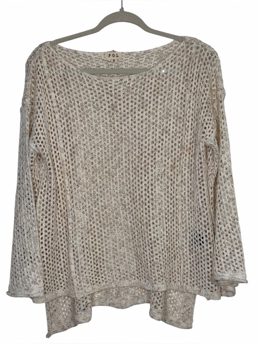POL Open Knit Pullover in Oatmeal, EUC, Small